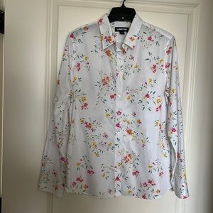 Lands End Floral Print Shirt